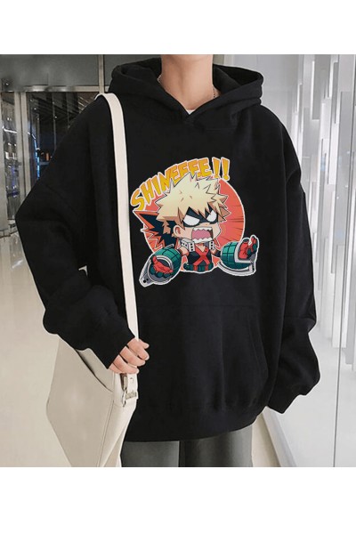 Anime Bakugou Shineee! Kapşonlu Sweatshirt