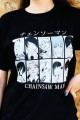 Anime Chainsaw Man Kolaj Unisex Siyah Tişört