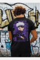 Anime Gojo Satoru Ön Arka Baskılı Siyah T-shirt