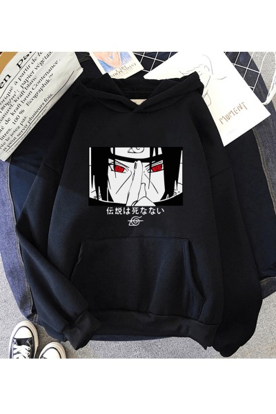 Anime İtachi Sharingan Kapşonlu Sweatshirt