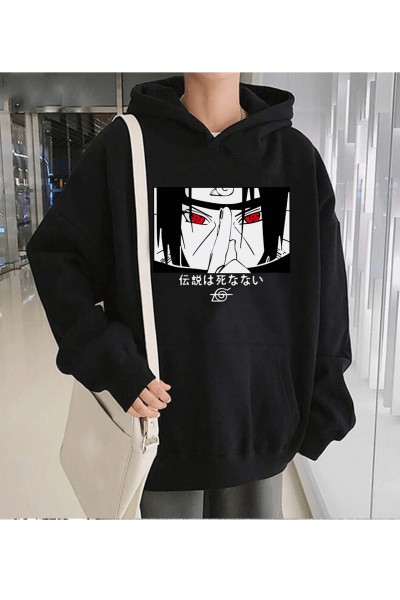 Anime İtachi Sharingan Kapşonlu Sweatshirt