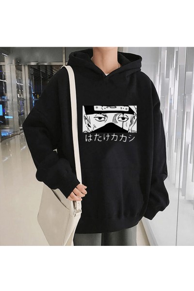 Anime Kakashi Eyes Kapşonlu Sweatshirt