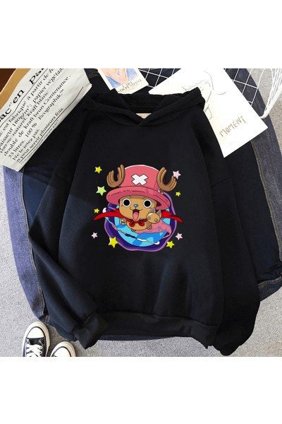 Anime One Piece Chopper Kapşonlu Sweatshirt