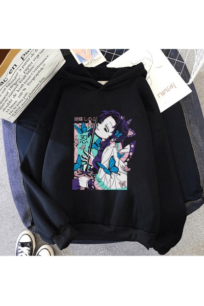 Anime Shinobu Kocho Kapşonlu Sweatshirt