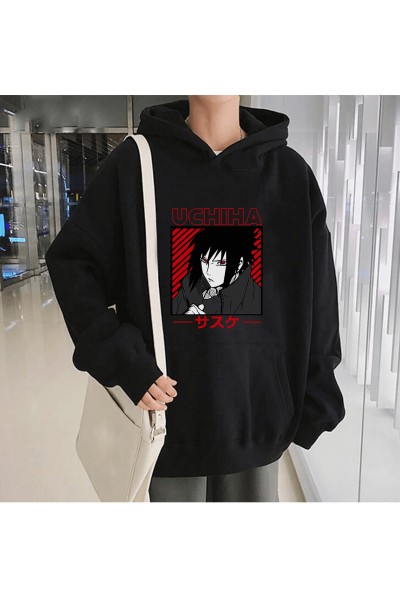 Anime Uchiha Sasuke Kapşonlu Sweatshirt