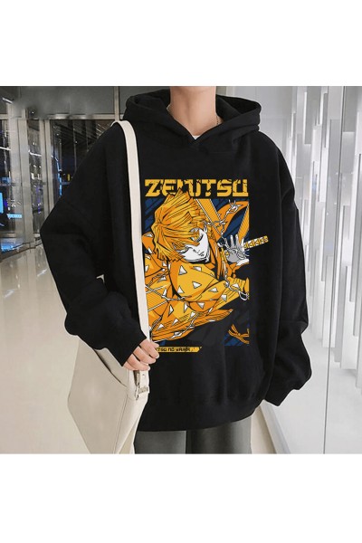 Anime Zenitsu Kapşonlu Sweatshirt