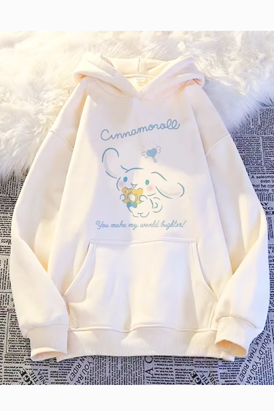 Cinnamorol Sanrio Kawaii Unisex Beyaz Sweatshirt