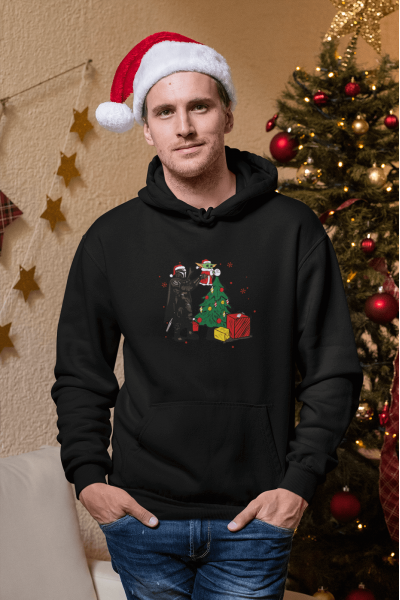 Darth Vader Baby Yoda Yılbaşı Kapşonlu Sweatshirt