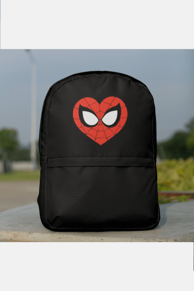 Kırmızı Kalp Spiderman Sırt Çantası