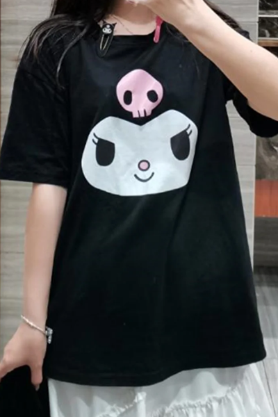 Kuromi Harajuku Siyah T-shirt