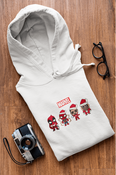 Marvel Yılbaşı Yeni Yıl Kapşonlu Sweatshirt