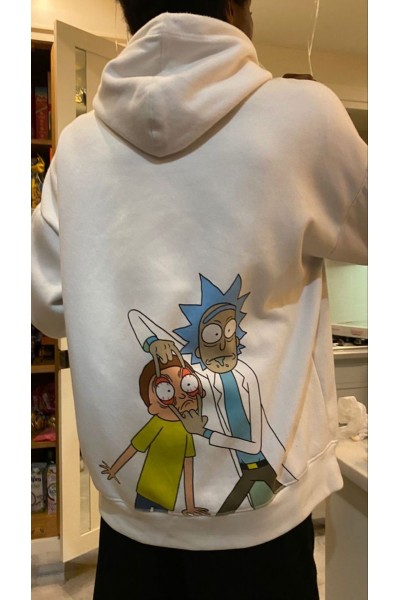 Morty Sırt Baskı Sweatshirt Hoodie