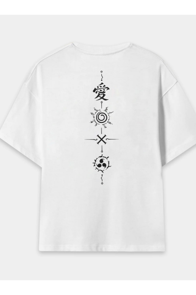 Naruto Sırt Baskı Sembol T-shirt