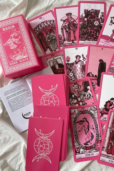 Pink Rider Waite Tarot Kartları