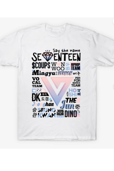 Seventeen Üye Beyaz T-shirt