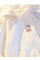 Y2K Tarzı Hello Kitty Beyaz Ön-Arka Baskılı Sweatshirt